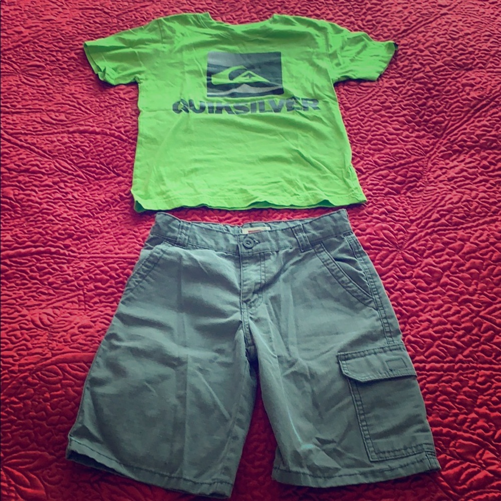 Boys Quiksilver Shirt (S) and Levi Shorts (7)